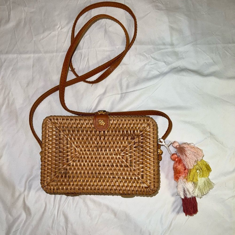 Small Bohemian Wicker Box Purse